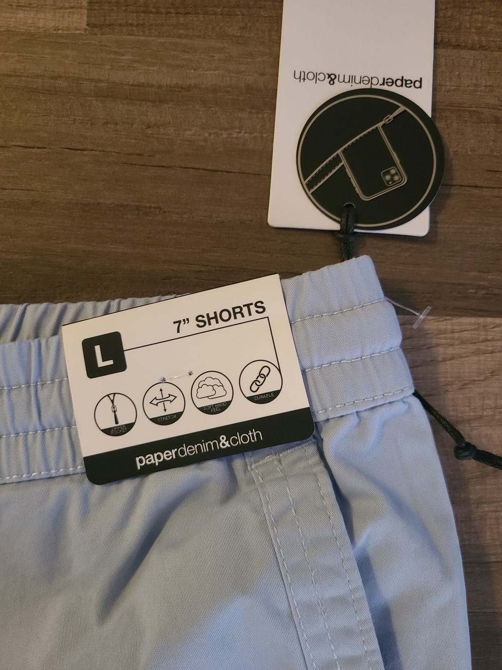 Paper Denim & Cloth Light Blue Casual Men's Shorts - Picture 4 of 4